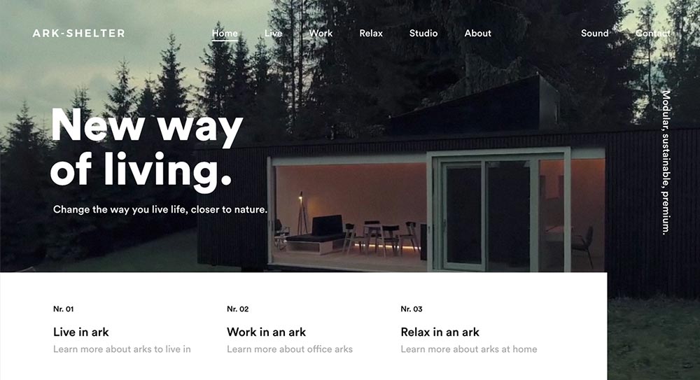 ark shelter website design
