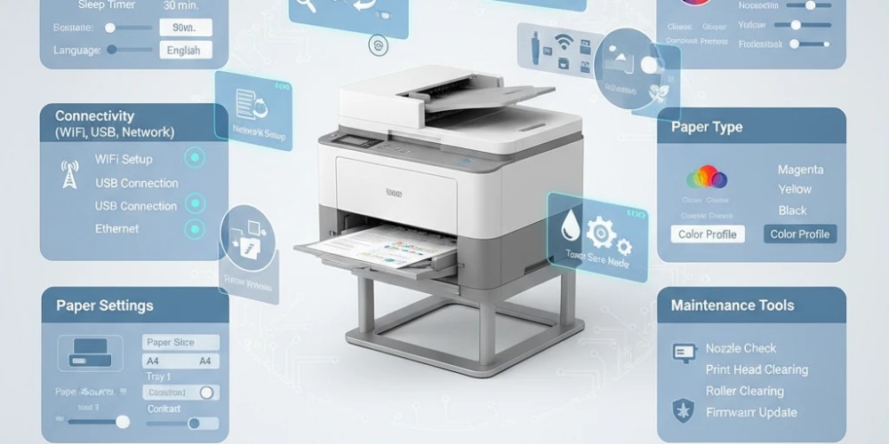 0 تا 100 تنظیمات پرینتر