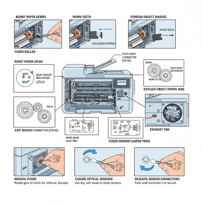 مرحله دوم: دسترسی به قسمت پشتی پرینتر